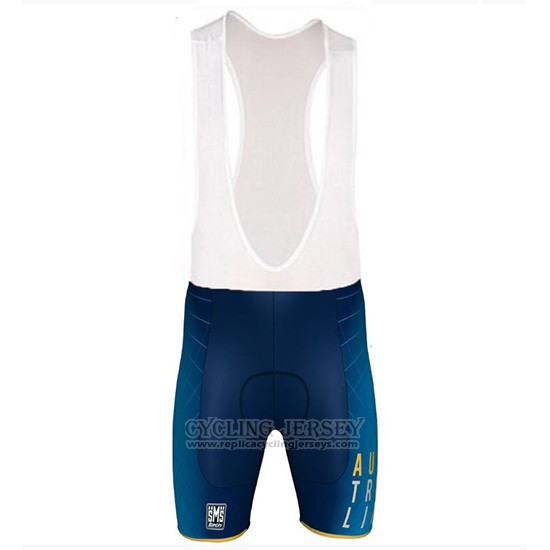 2018 Cycling Jersey Australia White and Blue Short Sleeve and Bib Short